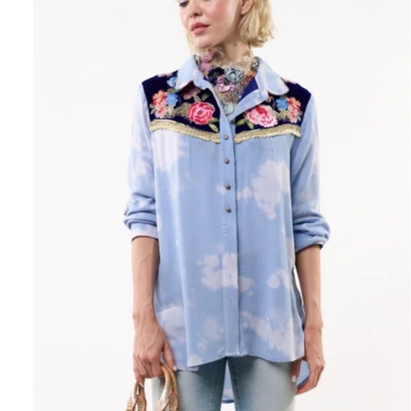 Aratta Tops - Aratta Miss Texas Embroidered Shirt